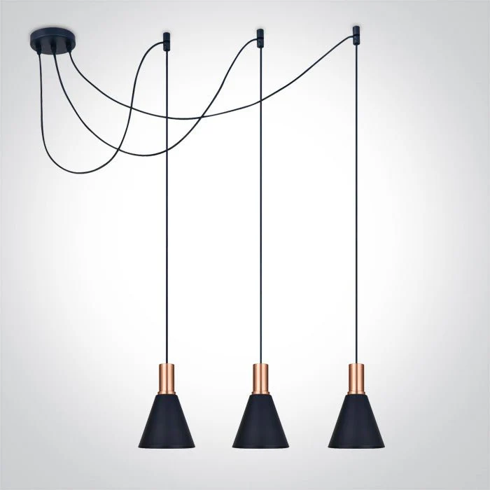 E27 Round Pendants - 63122B - 3x10W E27 pendant. - Image 3