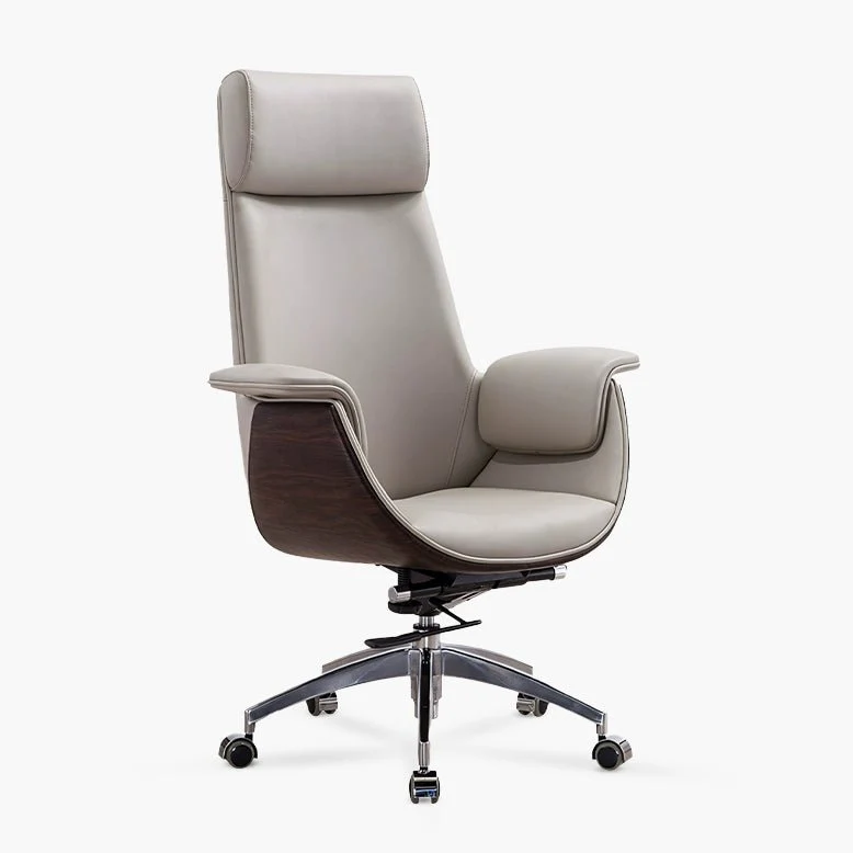 E43 Office Chair, High Back, Grey / Black - Image 6