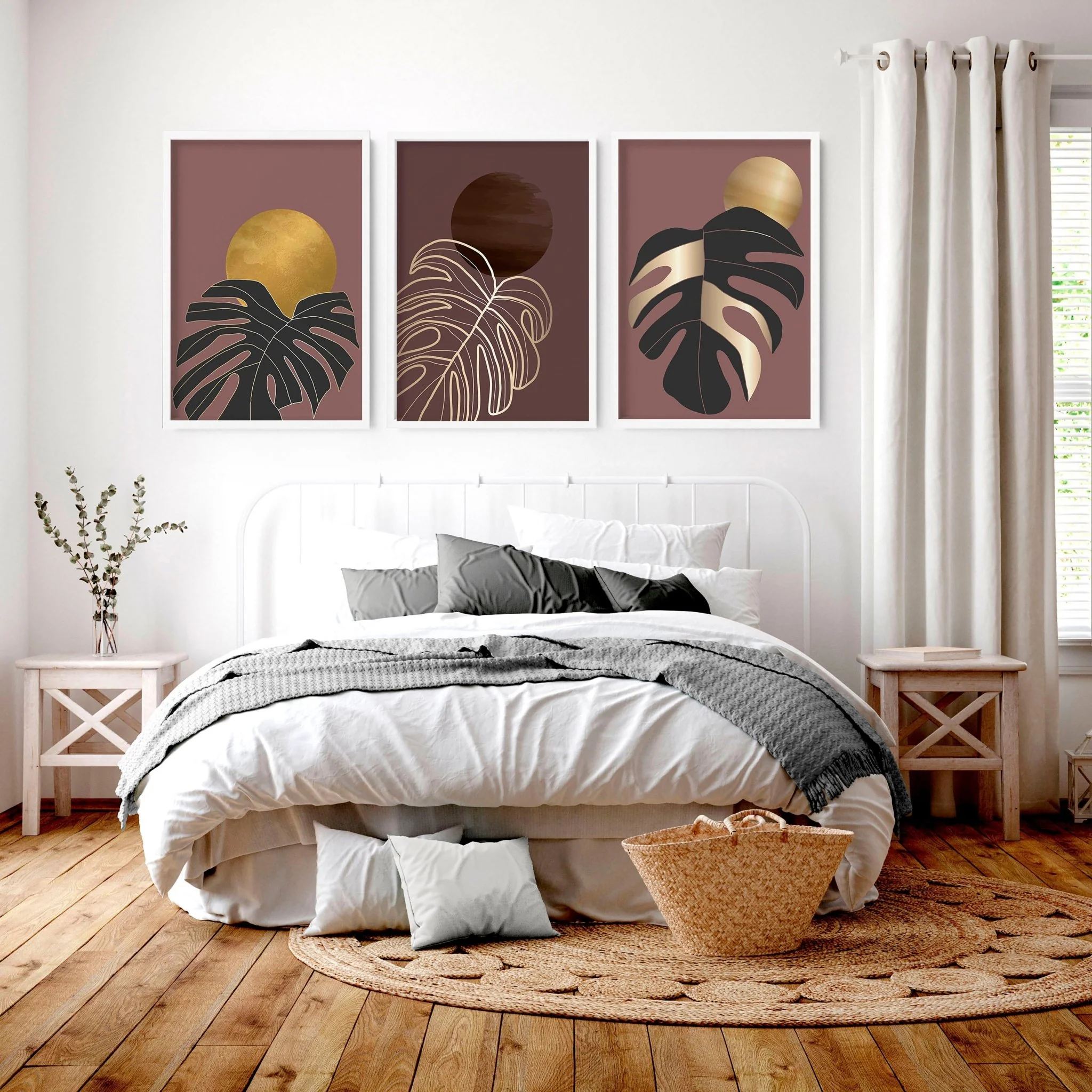 Bedroom wall prints | set of 3 Earth toned wall art prints - Image 2