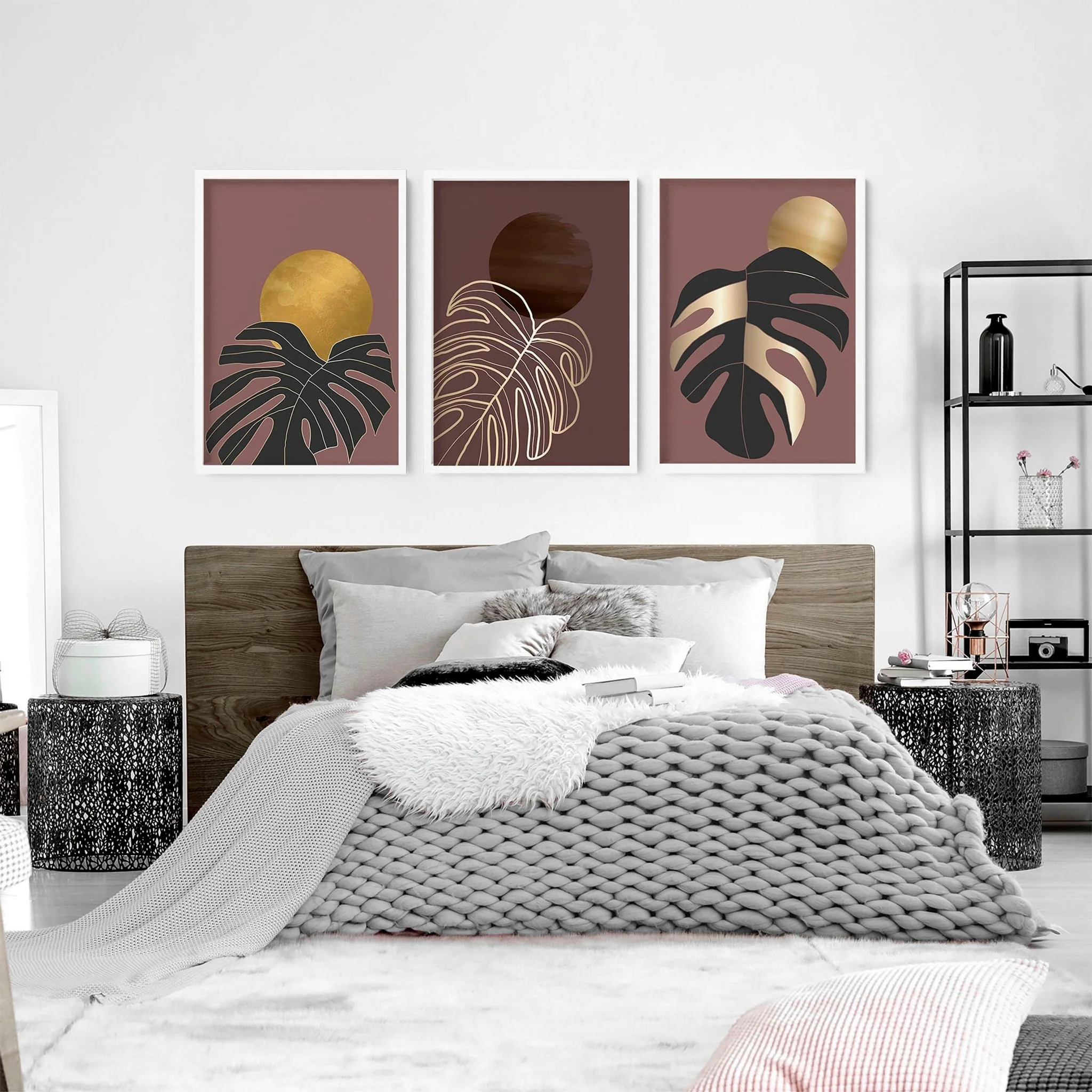 Bedroom wall prints | set of 3 Earth toned wall art prints - Image 3