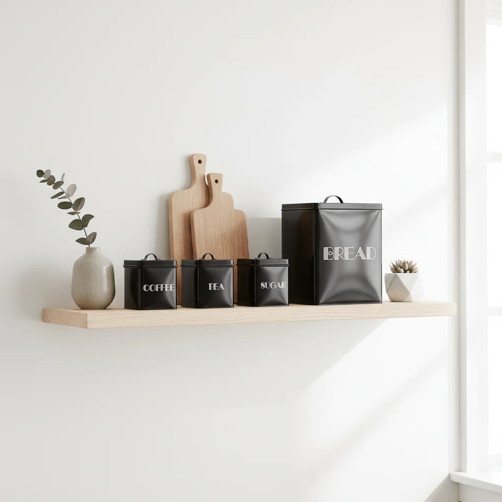 Easton 5 Piece Black Kitchen Storage Set - Image 3