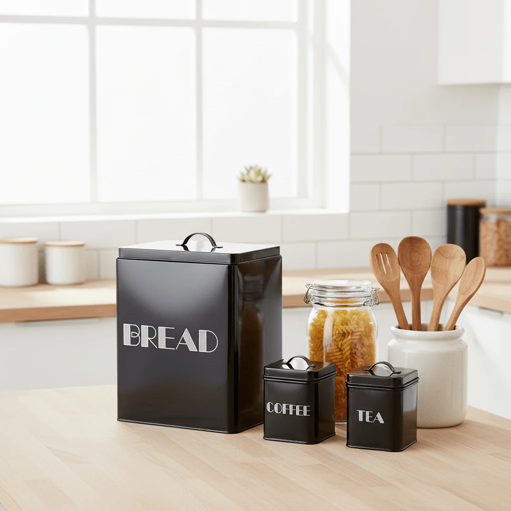 Easton 5 Piece Black Kitchen Storage Set - Image 4