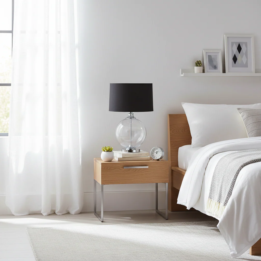 Edna Small Black Linen Shade Table Lamp - Image 4