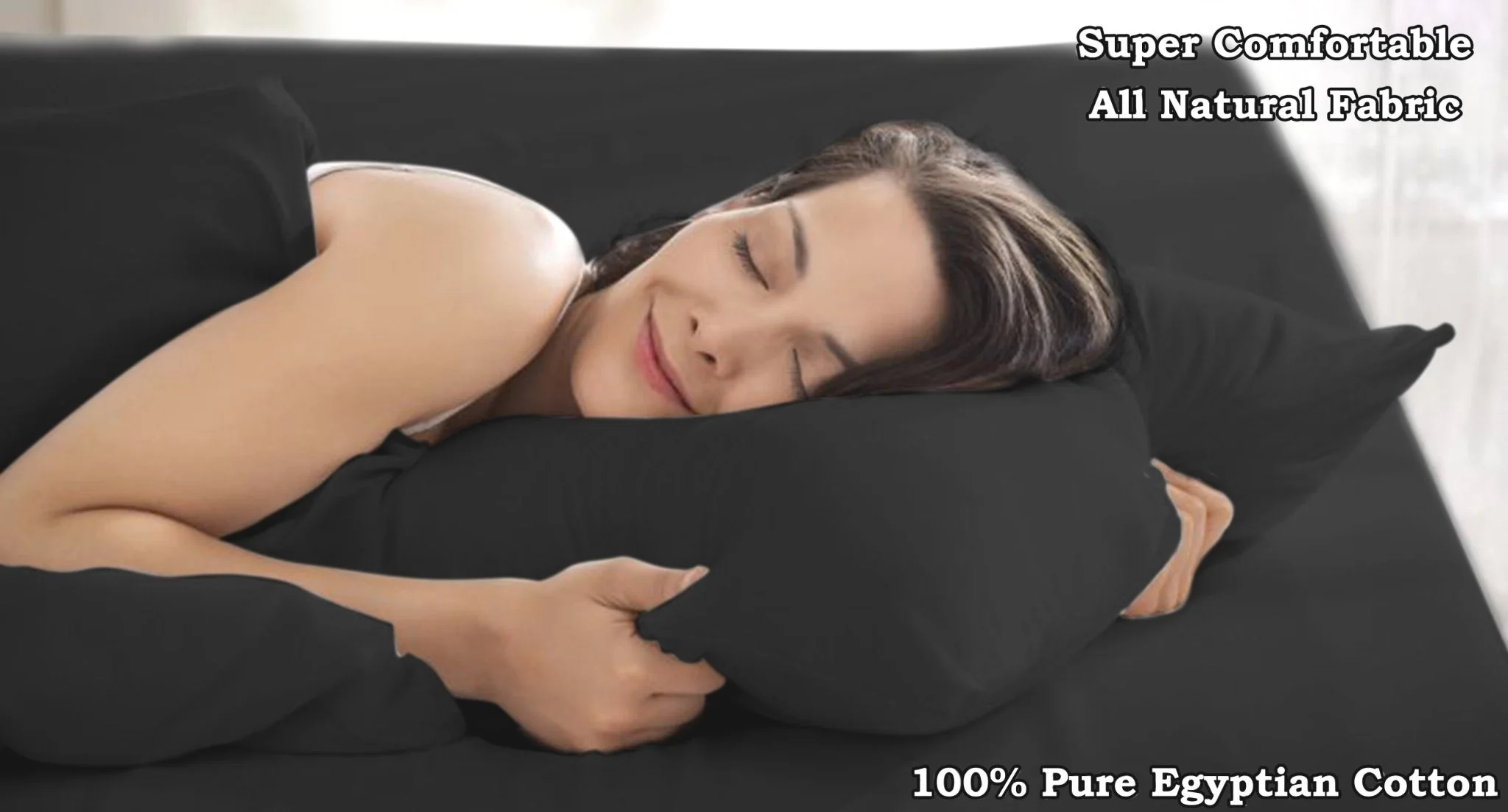 Egyptian Cotton Pillowcases in Black (2 pack) - Image 3