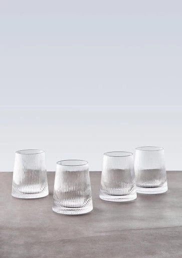 Eldon Set of Four Ribbed Glass Tumblers - Image 2