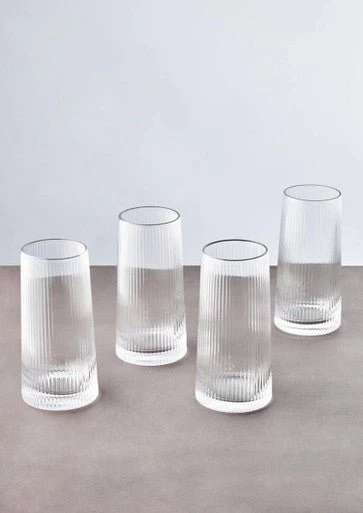 Eldon Set of Four Ribbed Hi Ball Glasses - Image 7