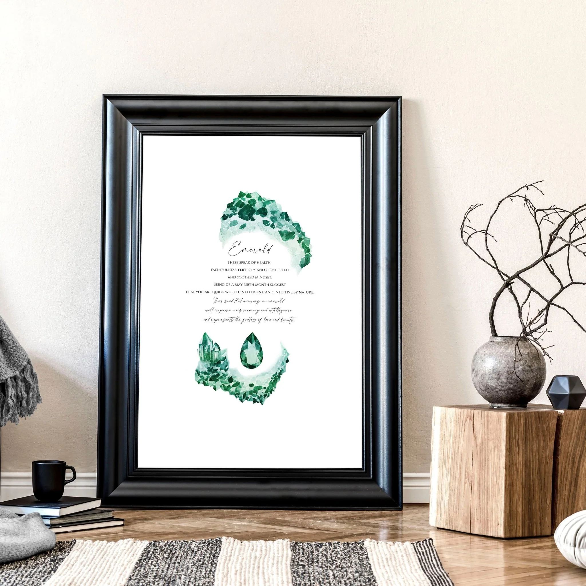 Emerald Birthstone wall art print - Image 6