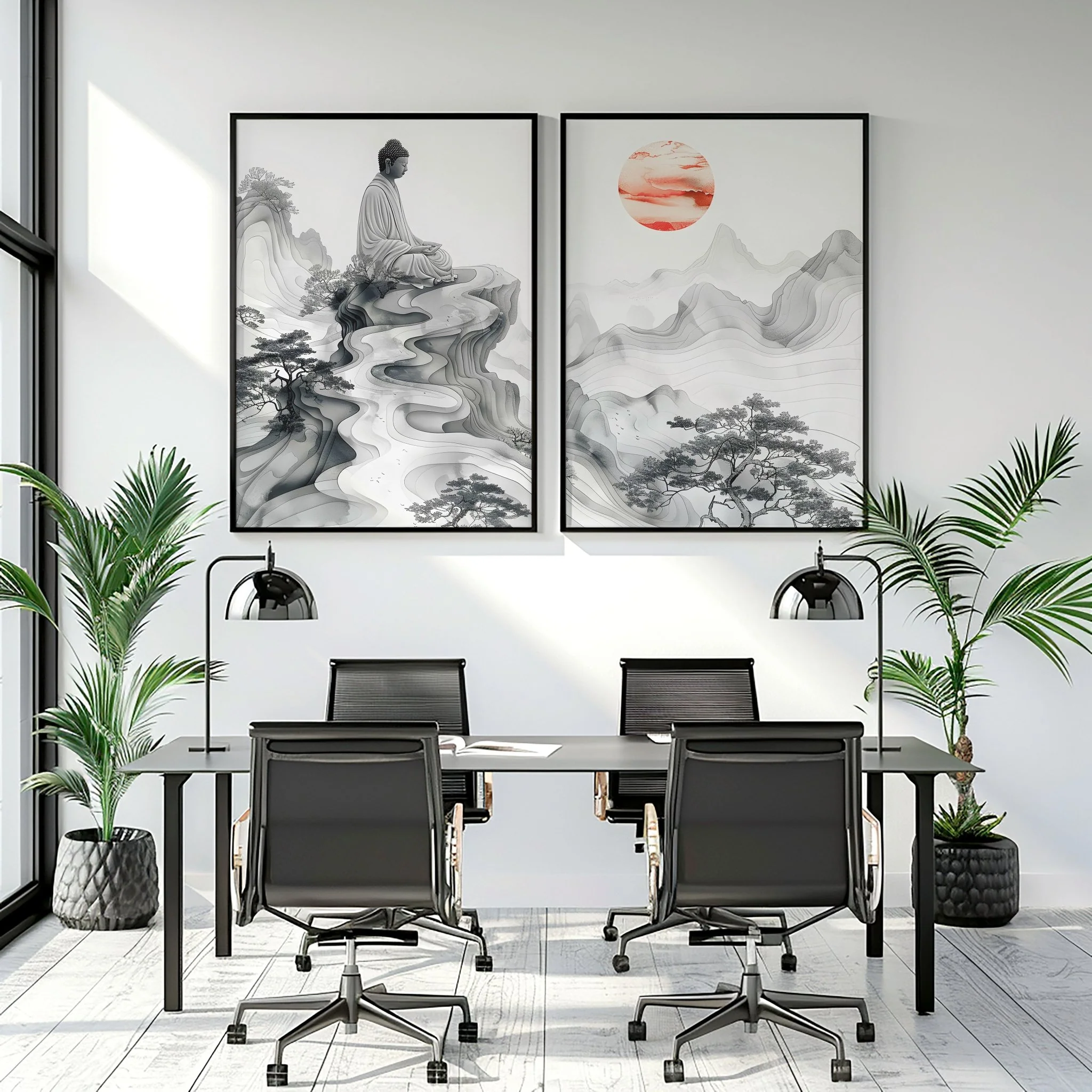 Extra Large Framed Wall Art | Set of 2 Asian Inspired Wall art Prints - Image 6