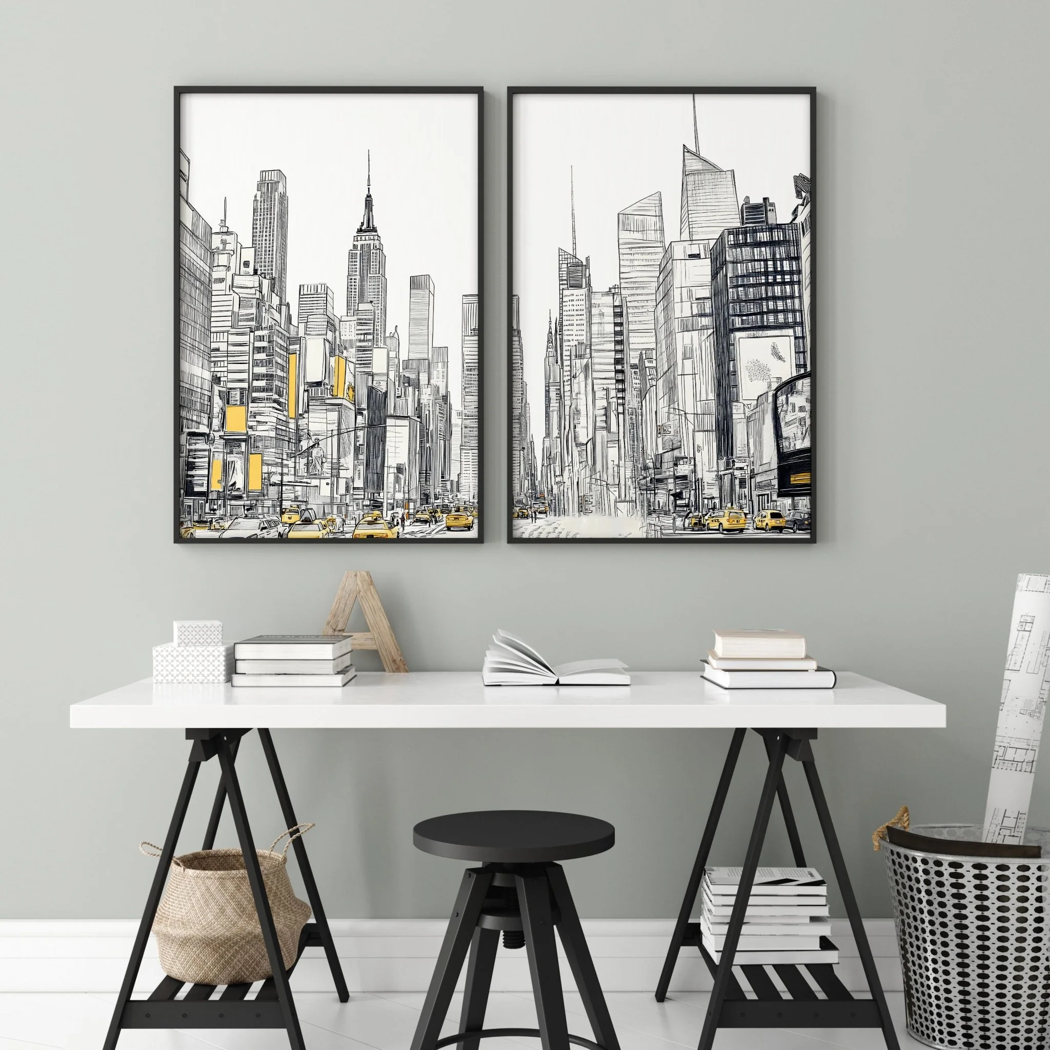 Extra Large Posters For Walls | Set of 2 Urban Skyscrapers Wall art Prints - Image 2