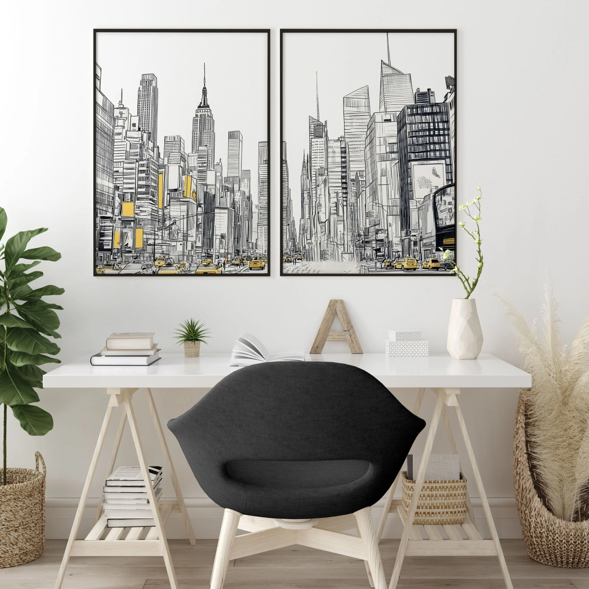 Extra Large Posters For Walls | Set of 2 Urban Skyscrapers Wall art Prints - Image 3