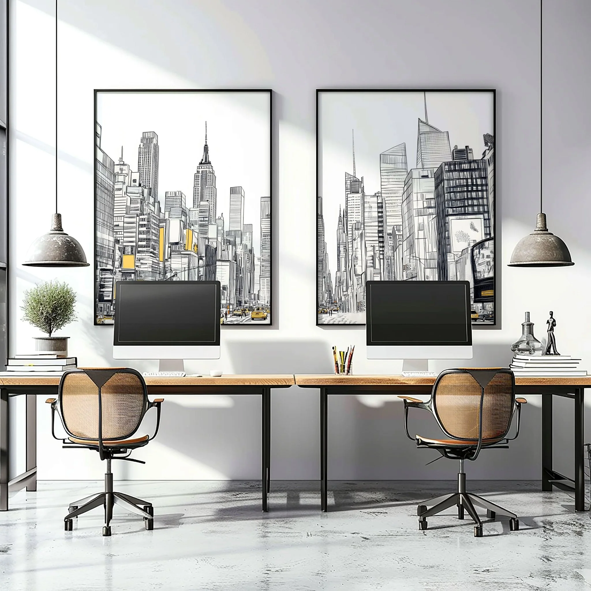Extra Large Posters For Walls | Set of 2 Urban Skyscrapers Wall art Prints - Image 4