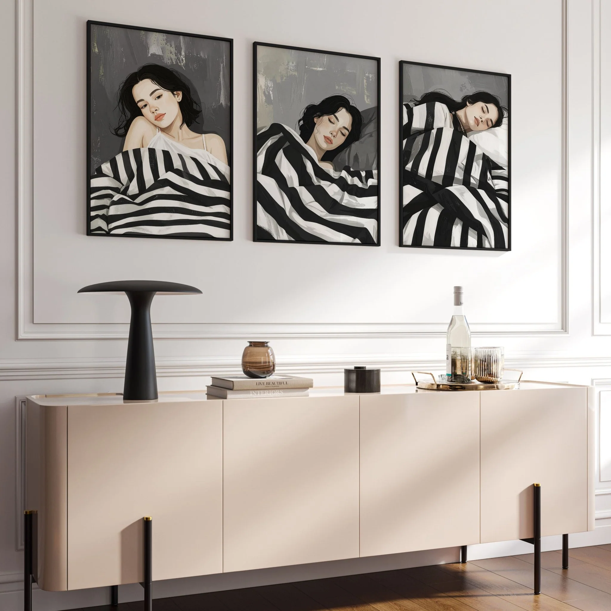 Extra Large Wall Art For Living Room | Set of 3 Boho Women Wall art Prints - Image 15
