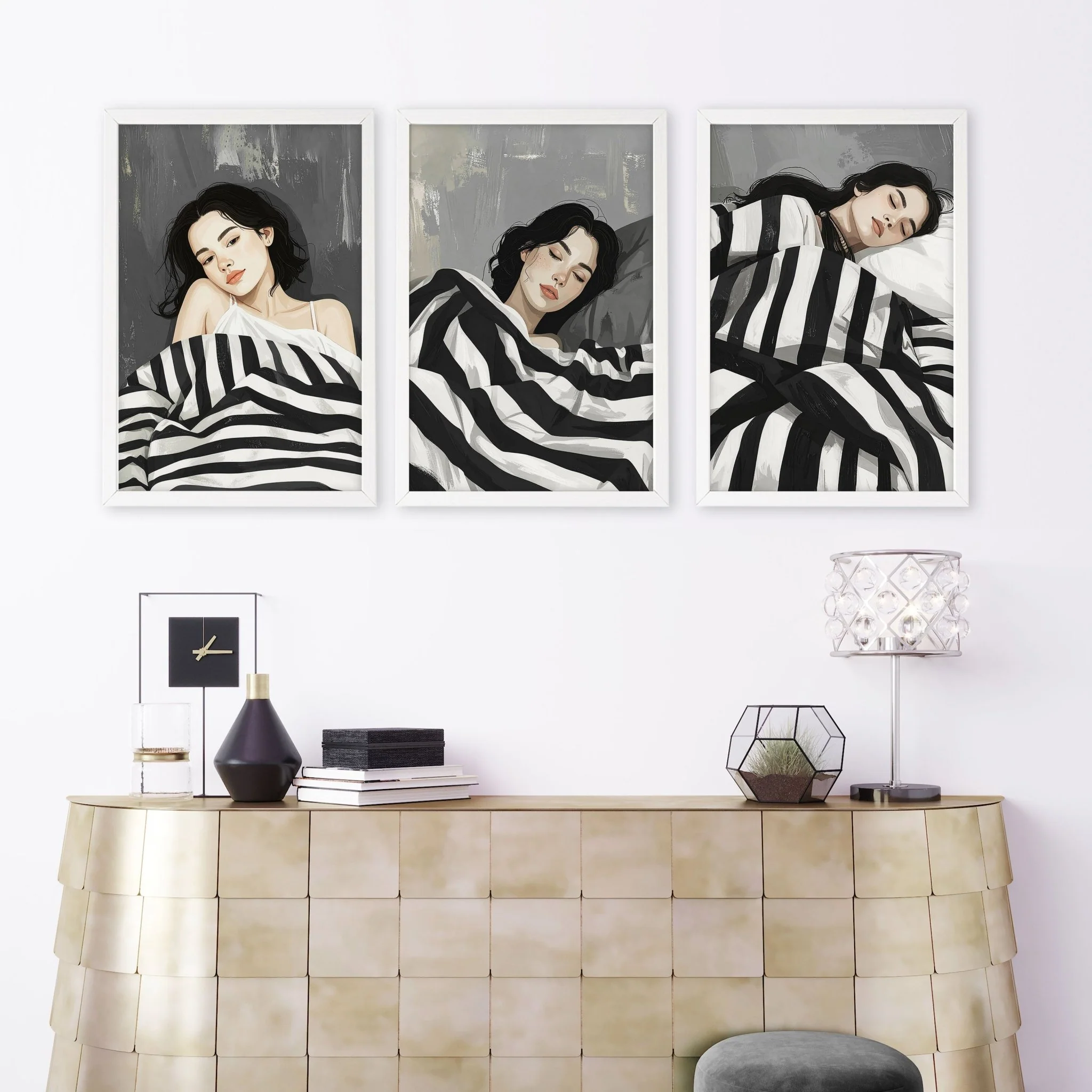 Extra Large Wall Art For Living Room | Set of 3 Boho Women Wall art Prints - Image 9