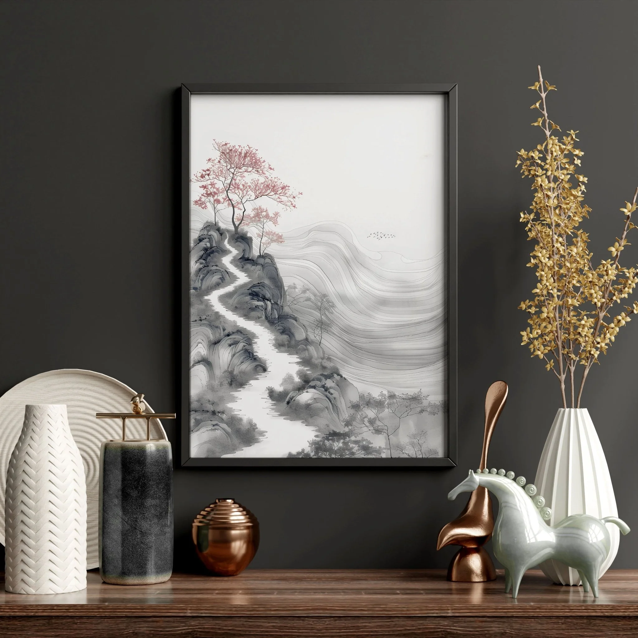 Extra Large Wall Art Framed | Set of 3 Asian Inspired Wall art Prints - Image 10