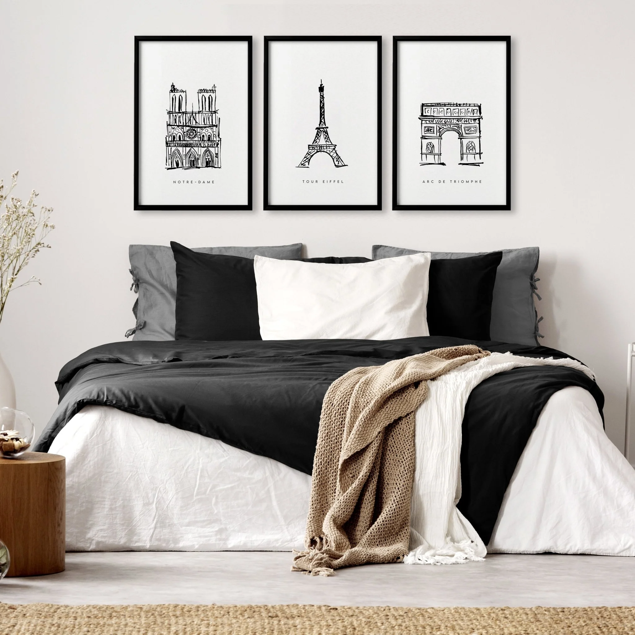 Extra Large Wall Arts | Set of 3 Paris Landmarks Wall art Prints - Image 3