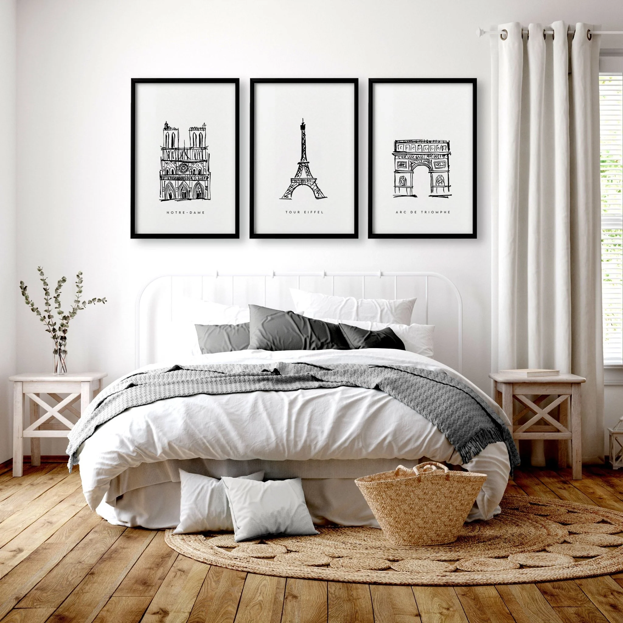 Extra Large Wall Arts | Set of 3 Paris Landmarks Wall art Prints - Image 6