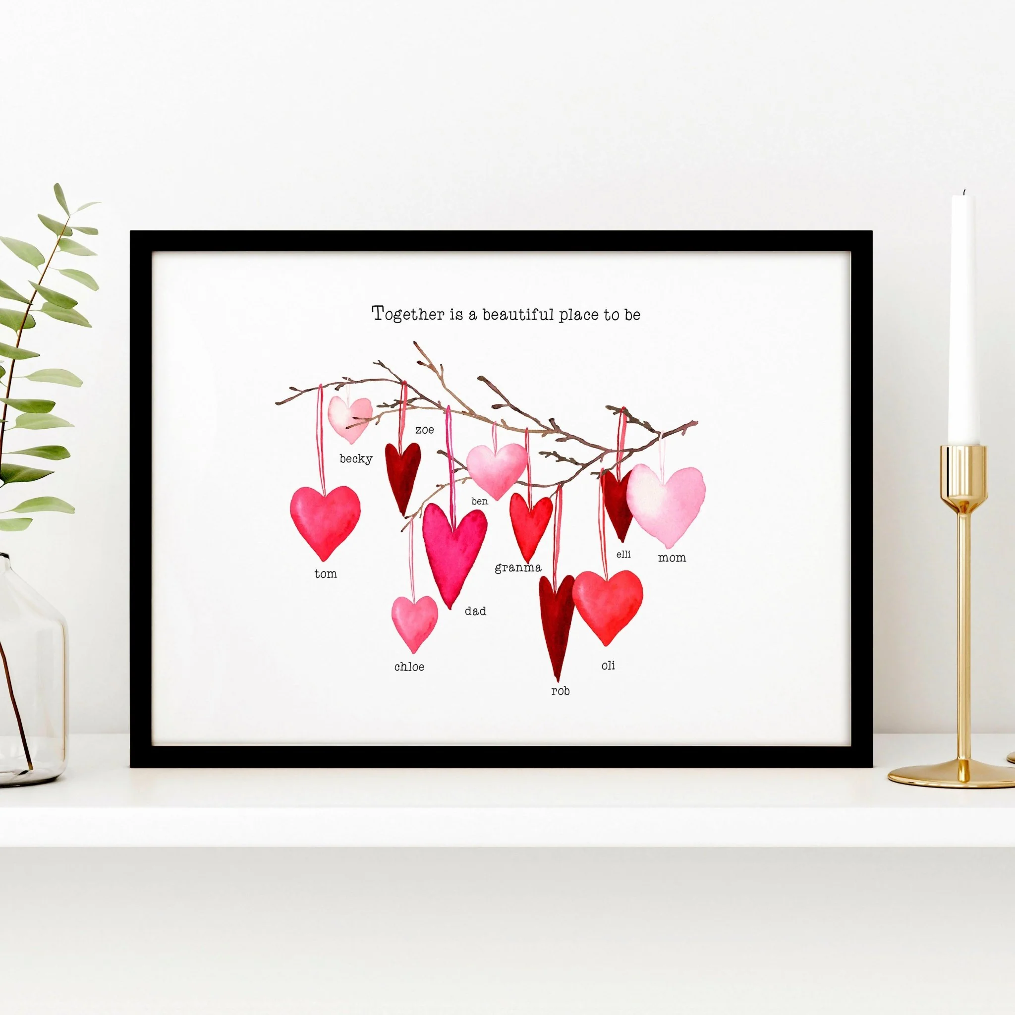 Family tree personalised wall art print - Image 3