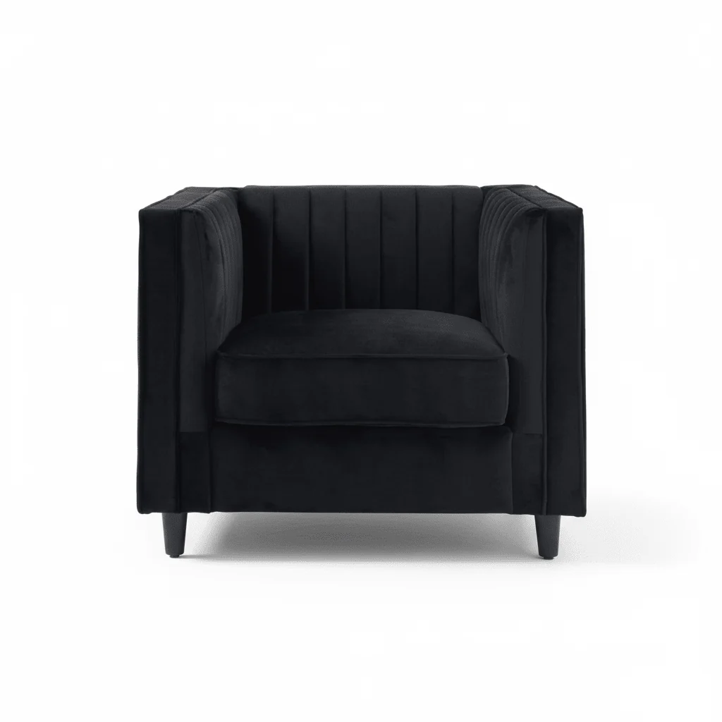 Farah Black Velvet Chair