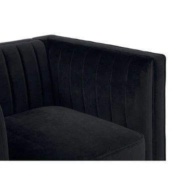 Farah Black Velvet Chair - Image 11