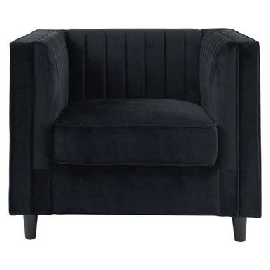 Farah Black Velvet Chair - Image 5
