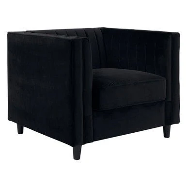Farah Black Velvet Chair - Image 7