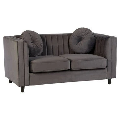 Farah Two Seat Grey Velvet Sofa - Image 6