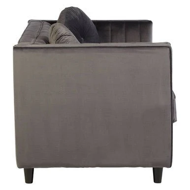 Farah Two Seat Grey Velvet Sofa - Image 7