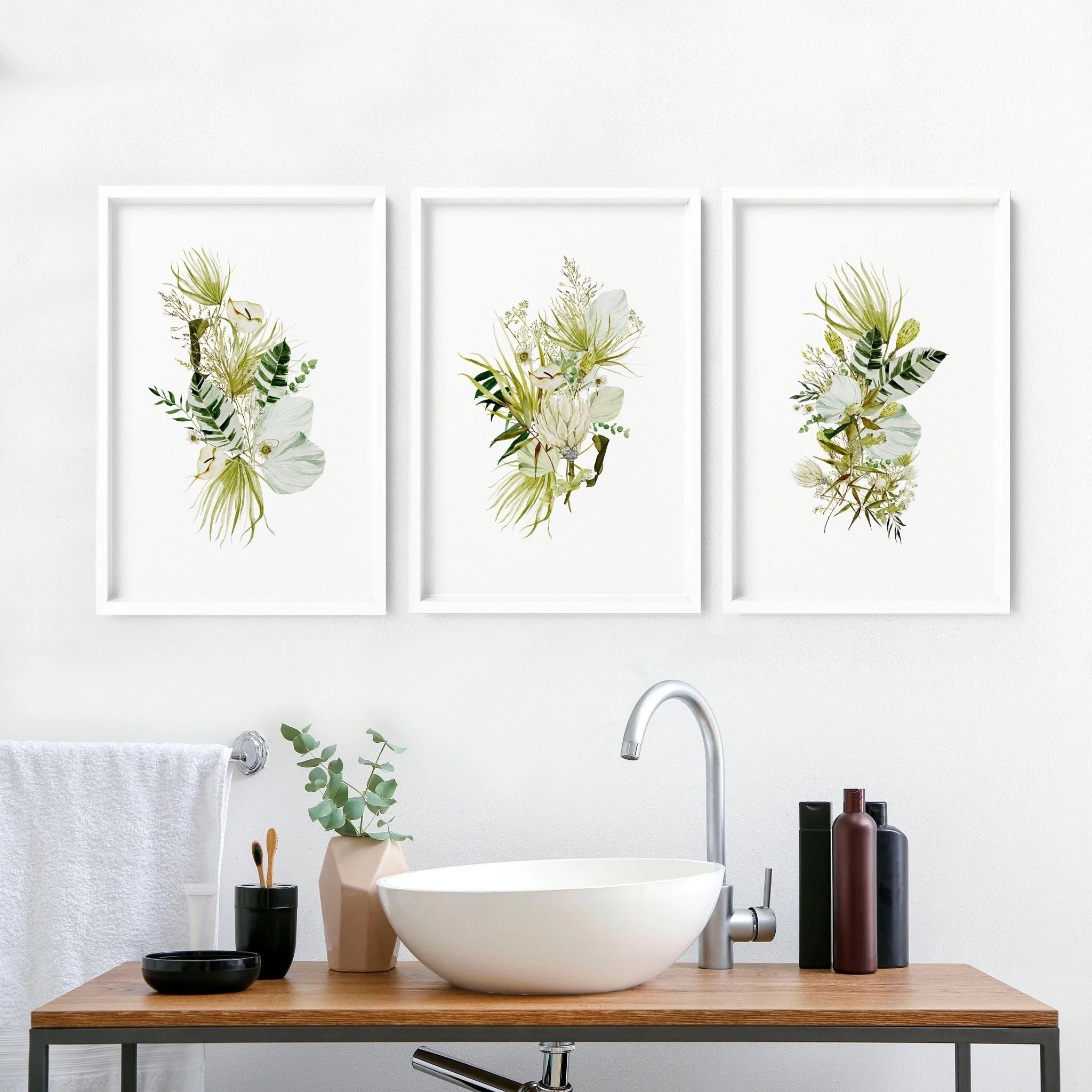 Prints for a bathroom | set of 3 Farmhouse wall art - Image 2