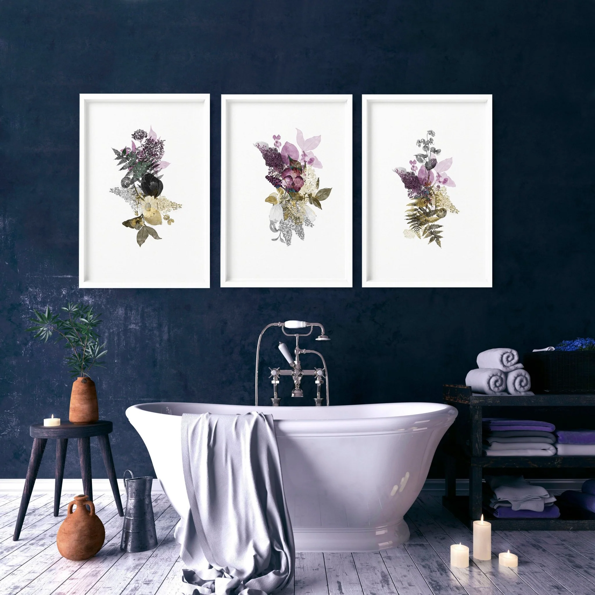 Wall pictures for bathrooms | set of 3 Farmhouse wall prints - Image 3