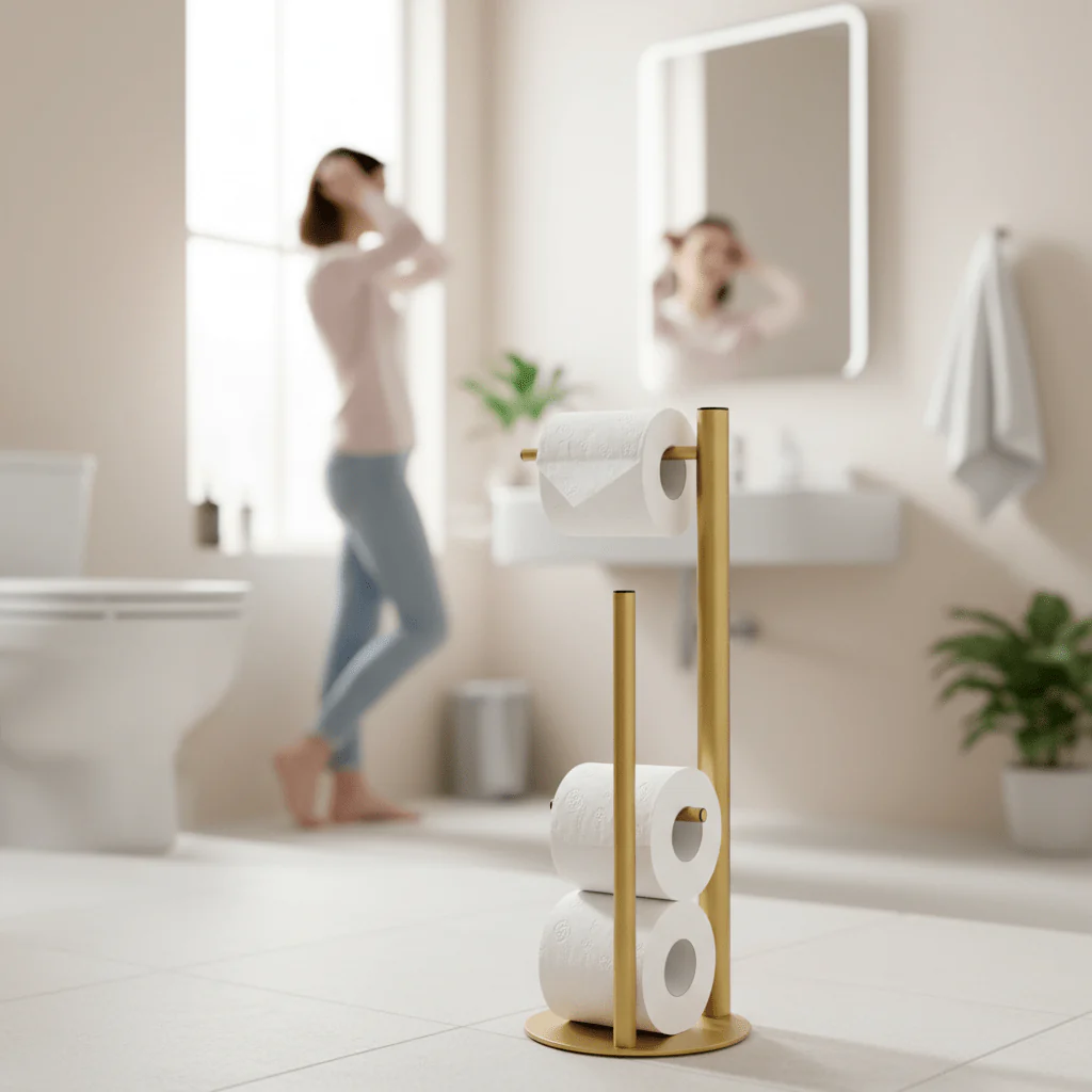 Fay Gold Finish Toilet Roll Holder - Image 2