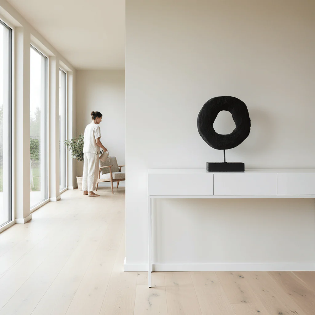 Fidel Small Rustic Mango Wood Sculpture On Stand - Image 2