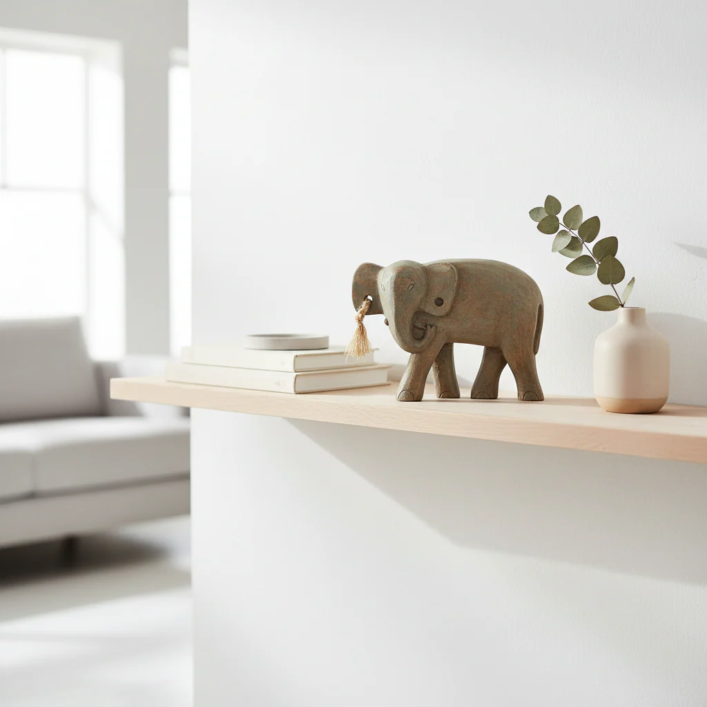 Fidra Mango Wood Elephant Sculpture - Image 3