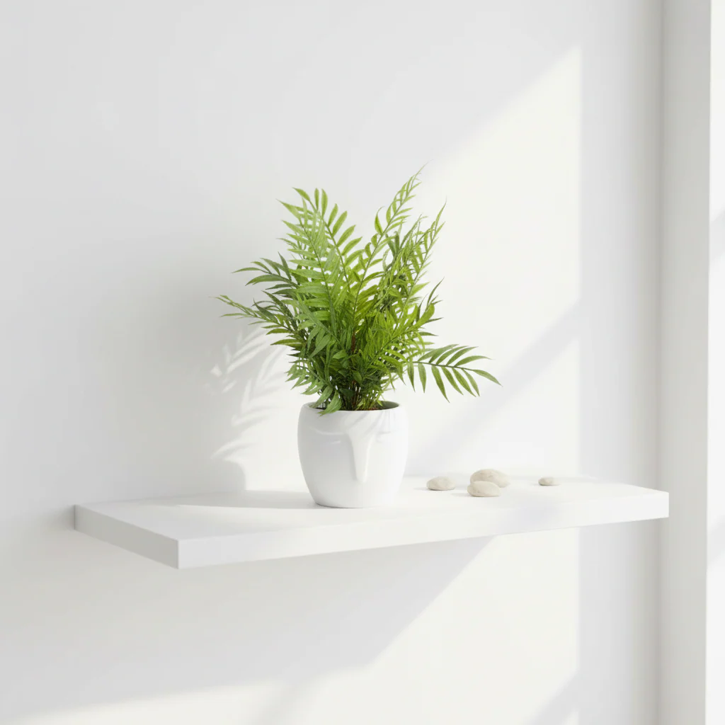 Fiori Fern In White Ceramic Pot With Iron Stand - Image 3
