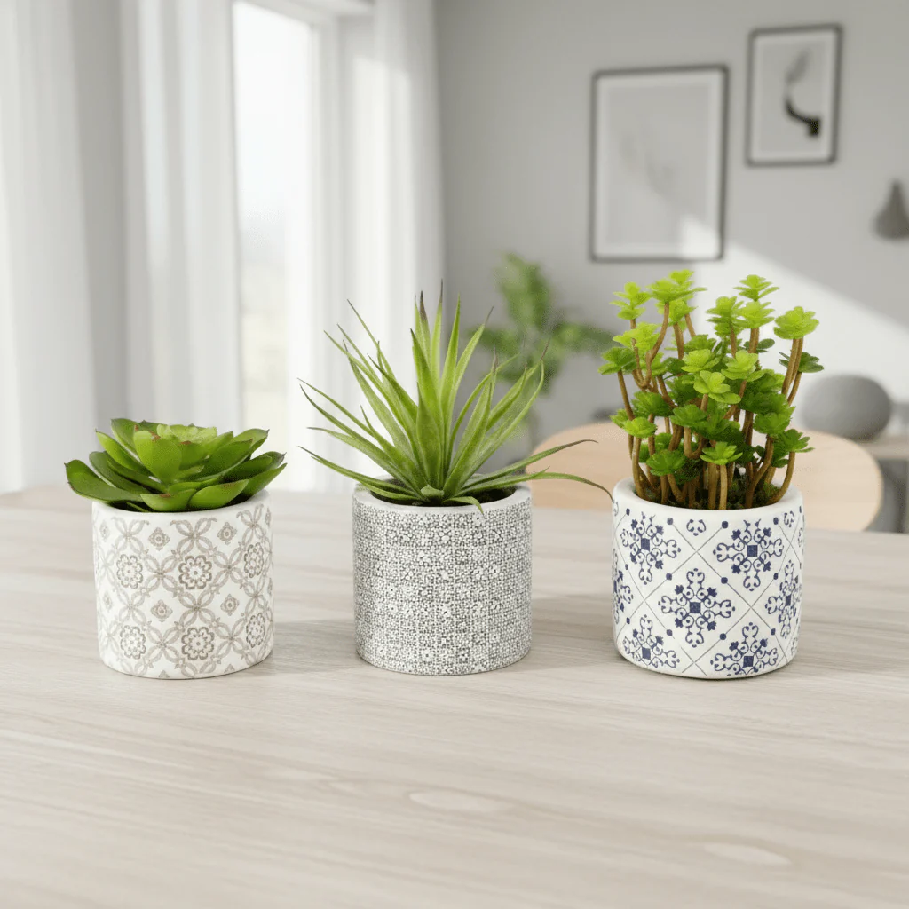 Fiori Set of 3 Succulents in Henna Ceramic Pots - Image 15