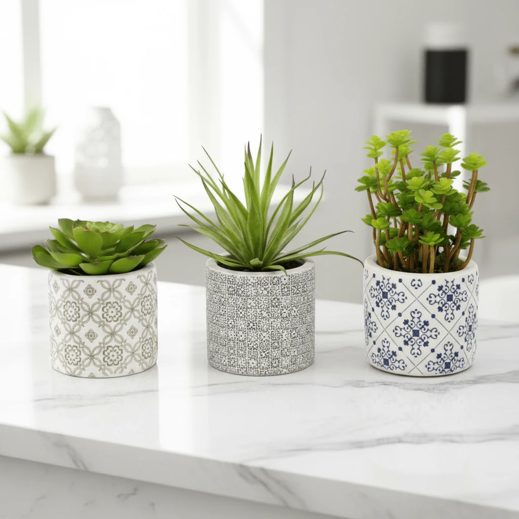 Fiori Set of 3 Succulents in Henna Ceramic Pots - Image 16