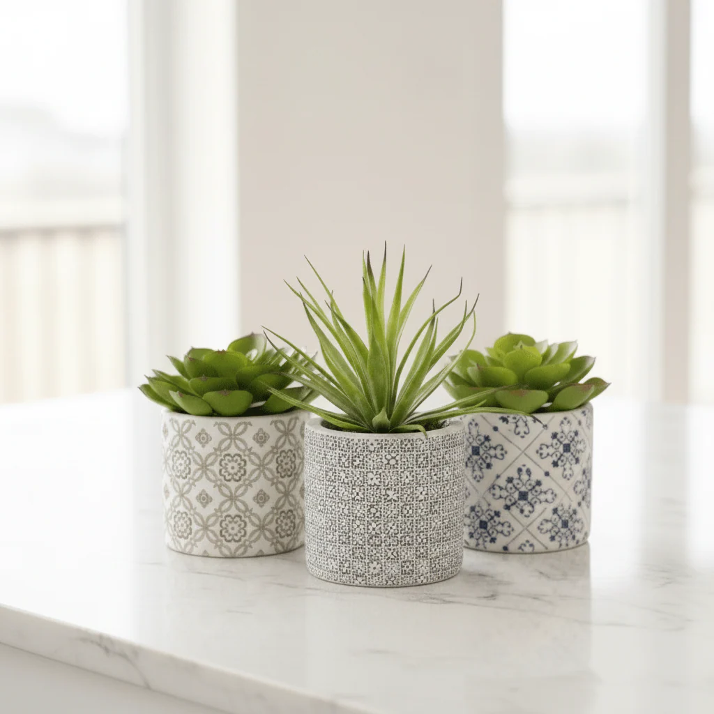 Fiori Set of 3 Succulents in Henna Ceramic Pots - Image 3