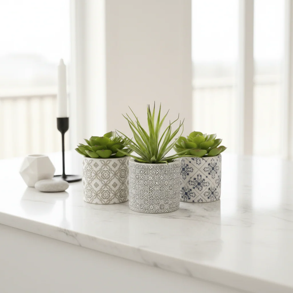 Fiori Set of 3 Succulents in Henna Ceramic Pots - Image 4