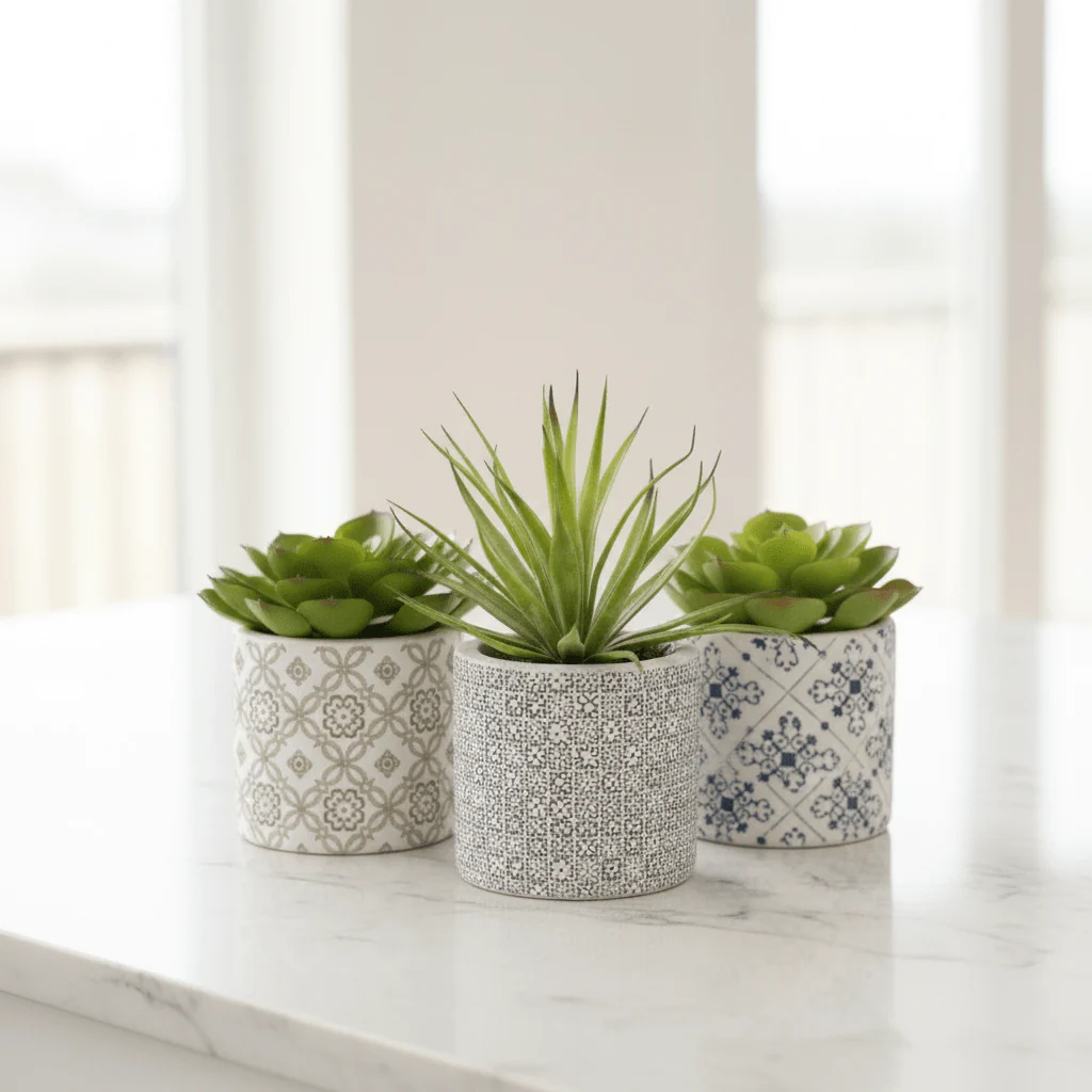 Fiori Set of 3 Succulents in Henna Ceramic Pots - Image 5