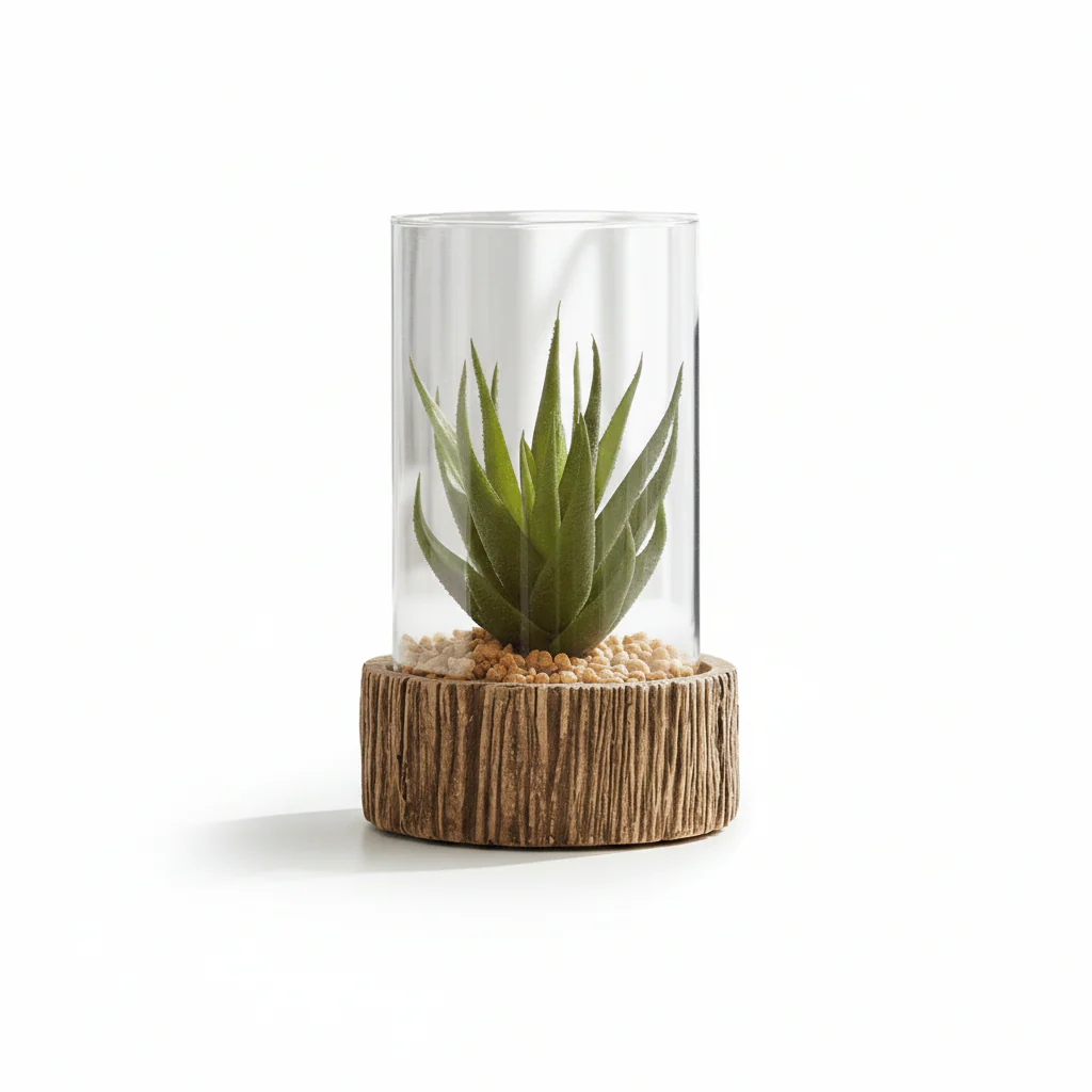 Fiori Small Succulent with Natural Stone Base