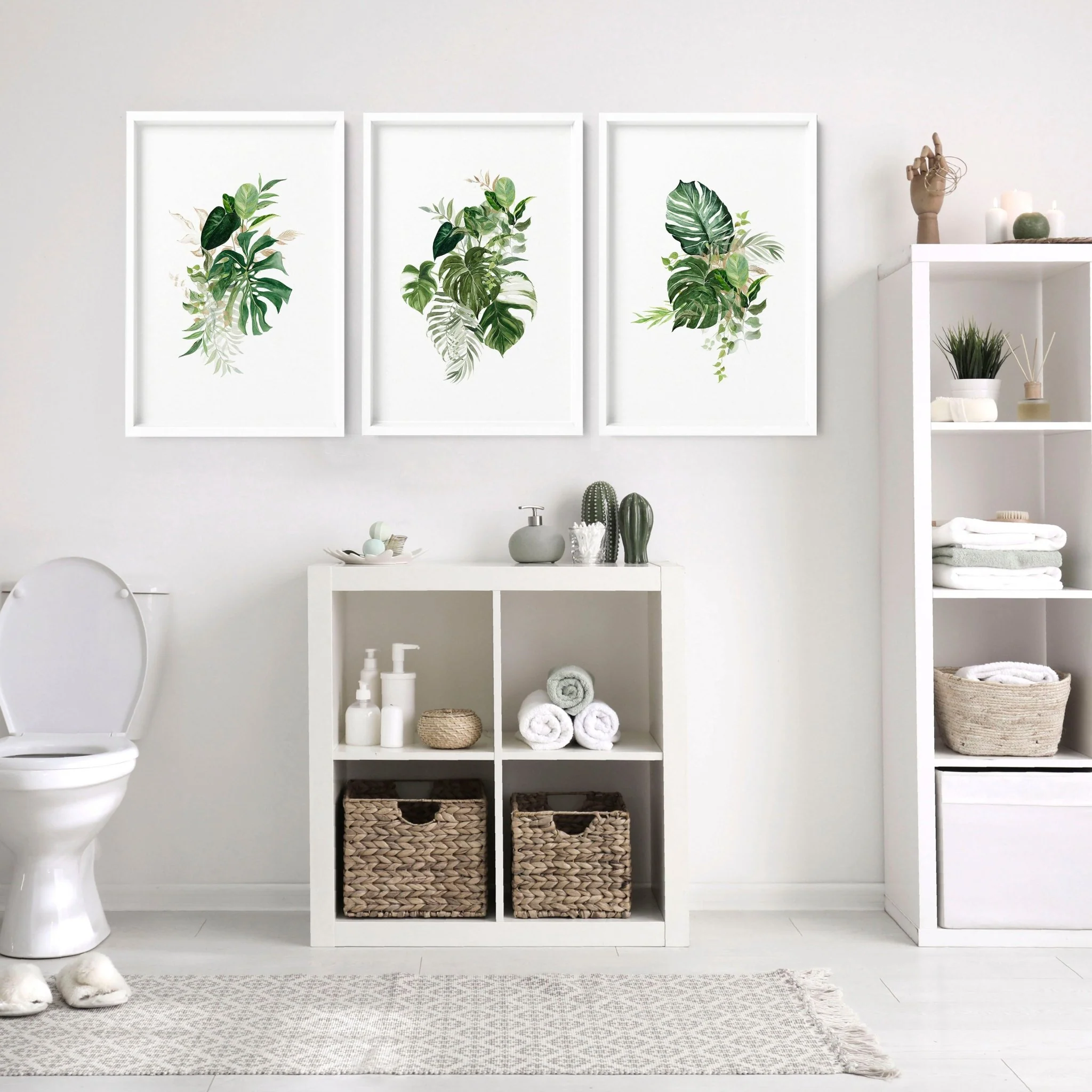 Art for bathroom walls uk | set of 3 Tropical wall prints - Image 5