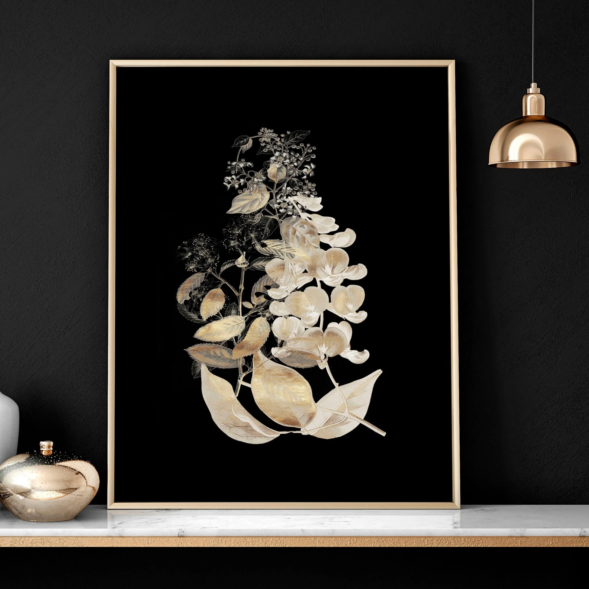 Wall art gold | set of 3 Floral wall art for living room - Image 6
