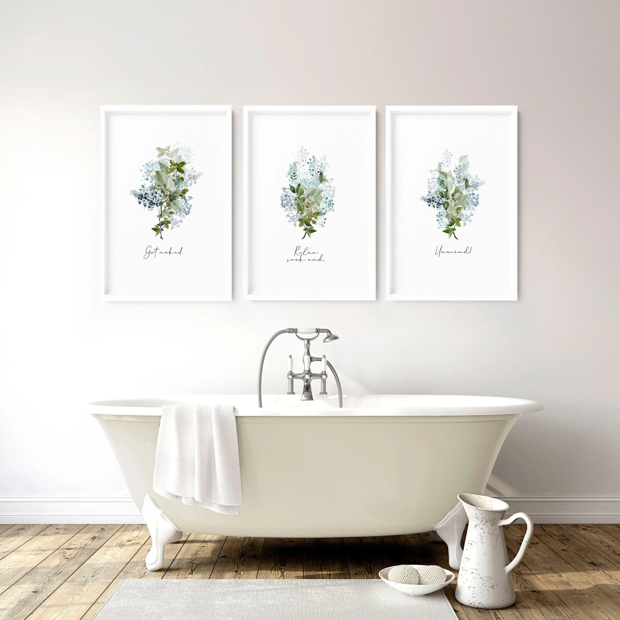 Flowers print | Set of 3 wall art for the Bathroom - Image 3