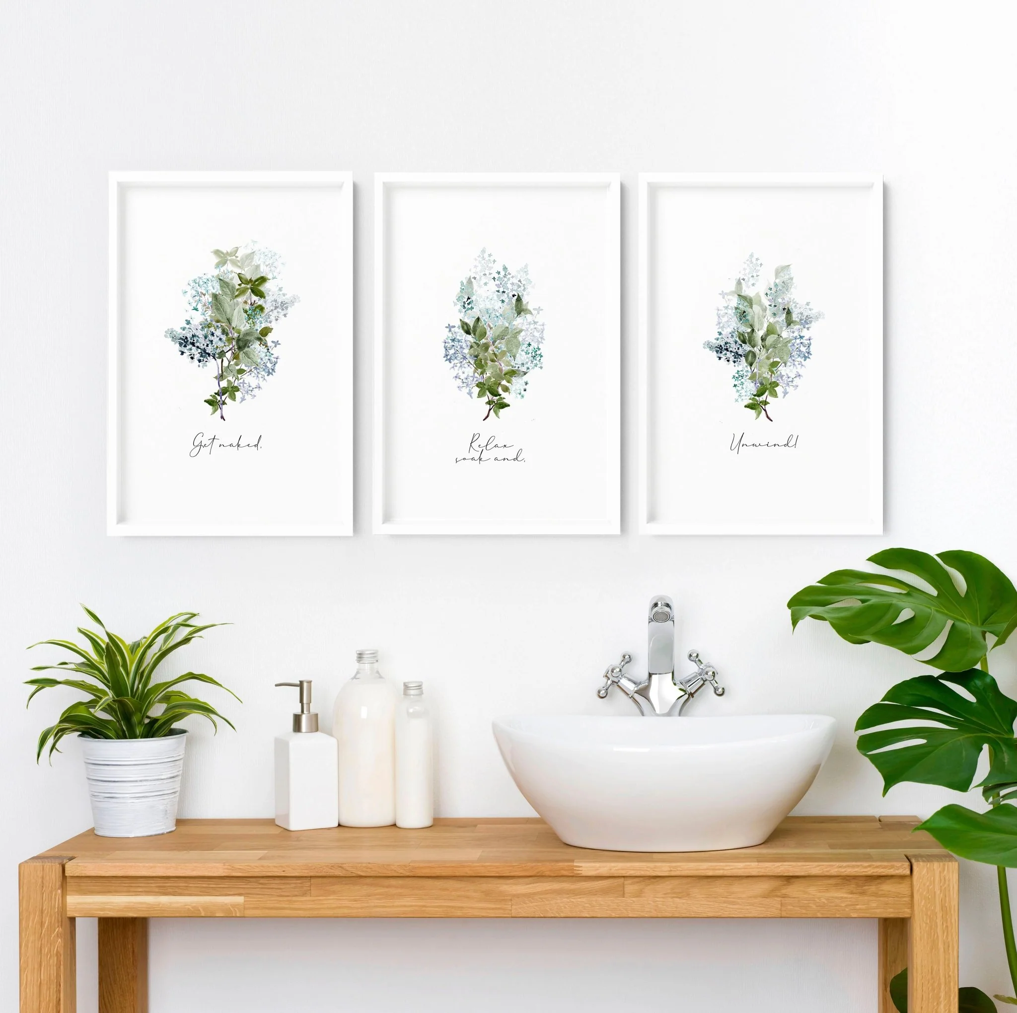 Flowers print | Set of 3 wall art for the Bathroom - Image 4