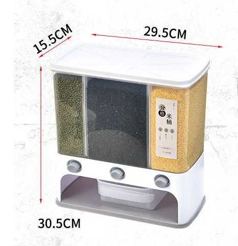 Food Storage Box Plastic Clear Container Wall-mounted Grain Storage Box for Whole Grains Kitchen Storage Container - Image 5