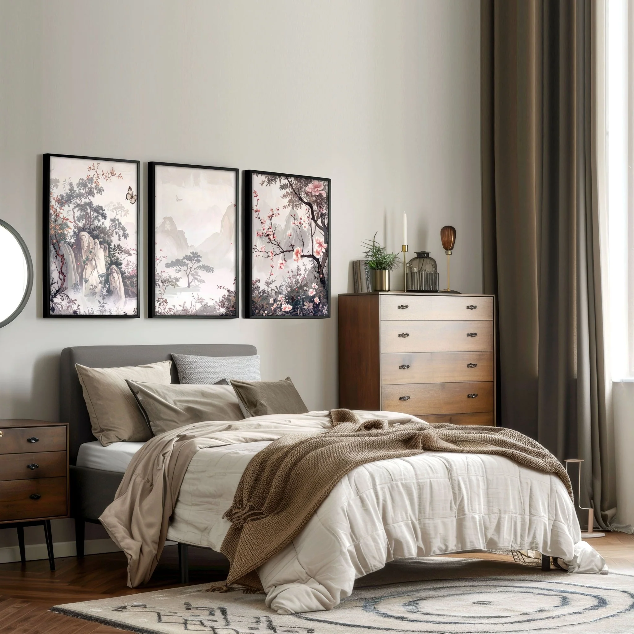 Framed Artworks | Set of 3 Chinoiserie Wall art Prints - Image 2