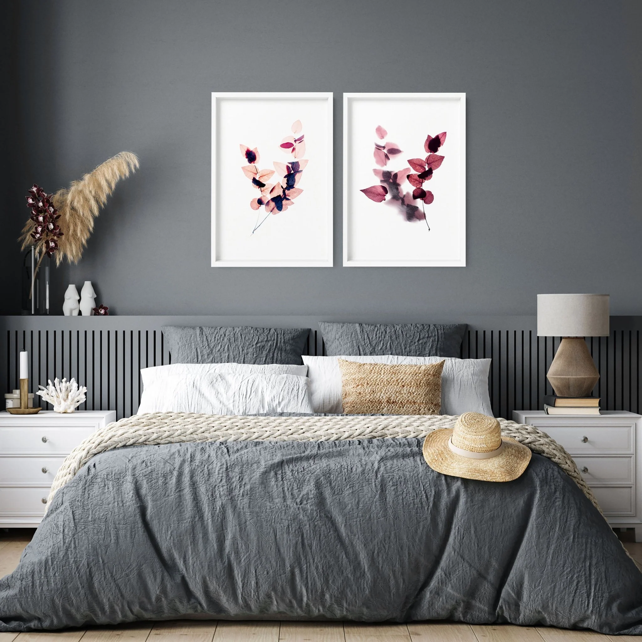 Framed bedroom pictures wall art | Set of 2 wall art prints - Image 3