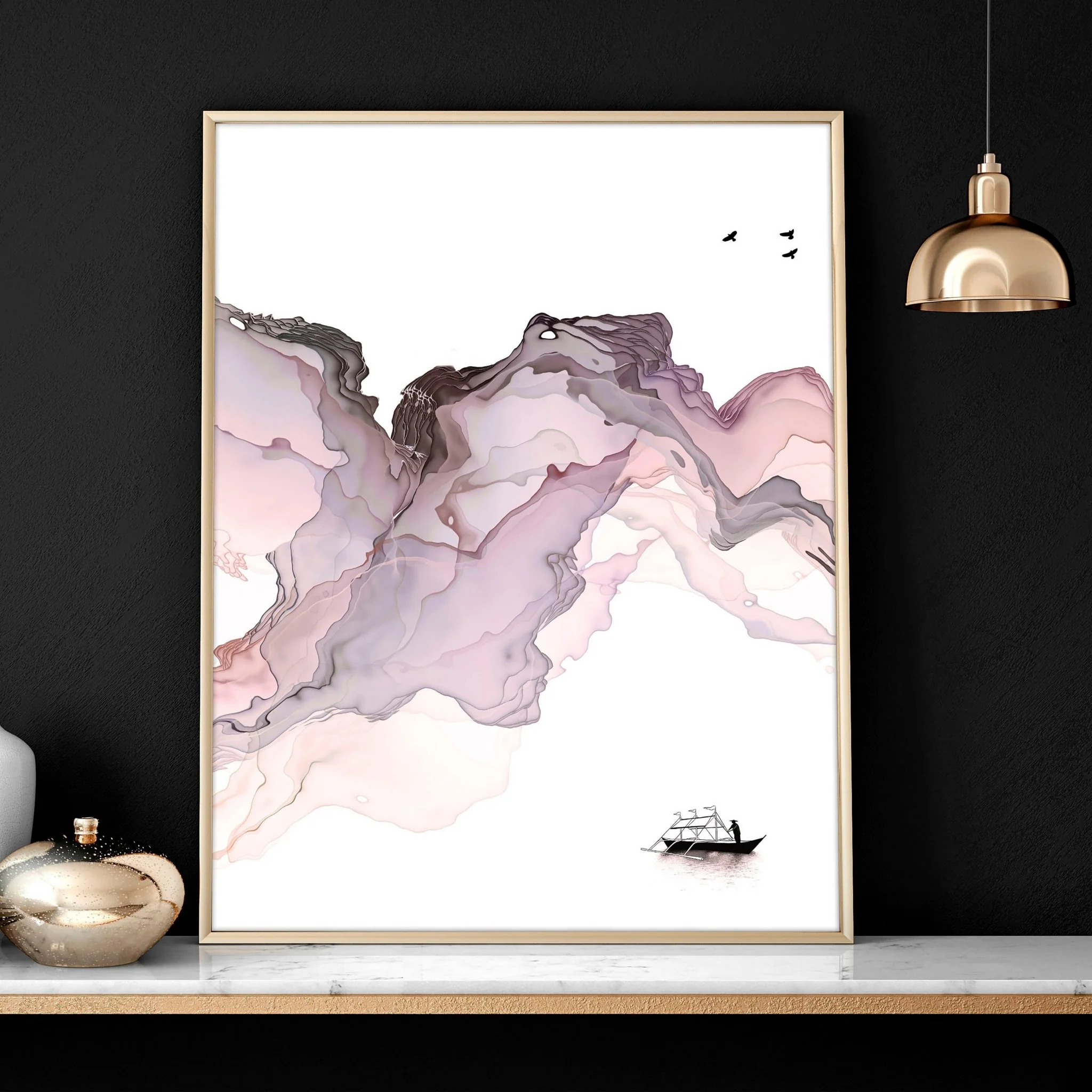 Framed coastal wall art for home office decor | set of 3 wall art - Image 5