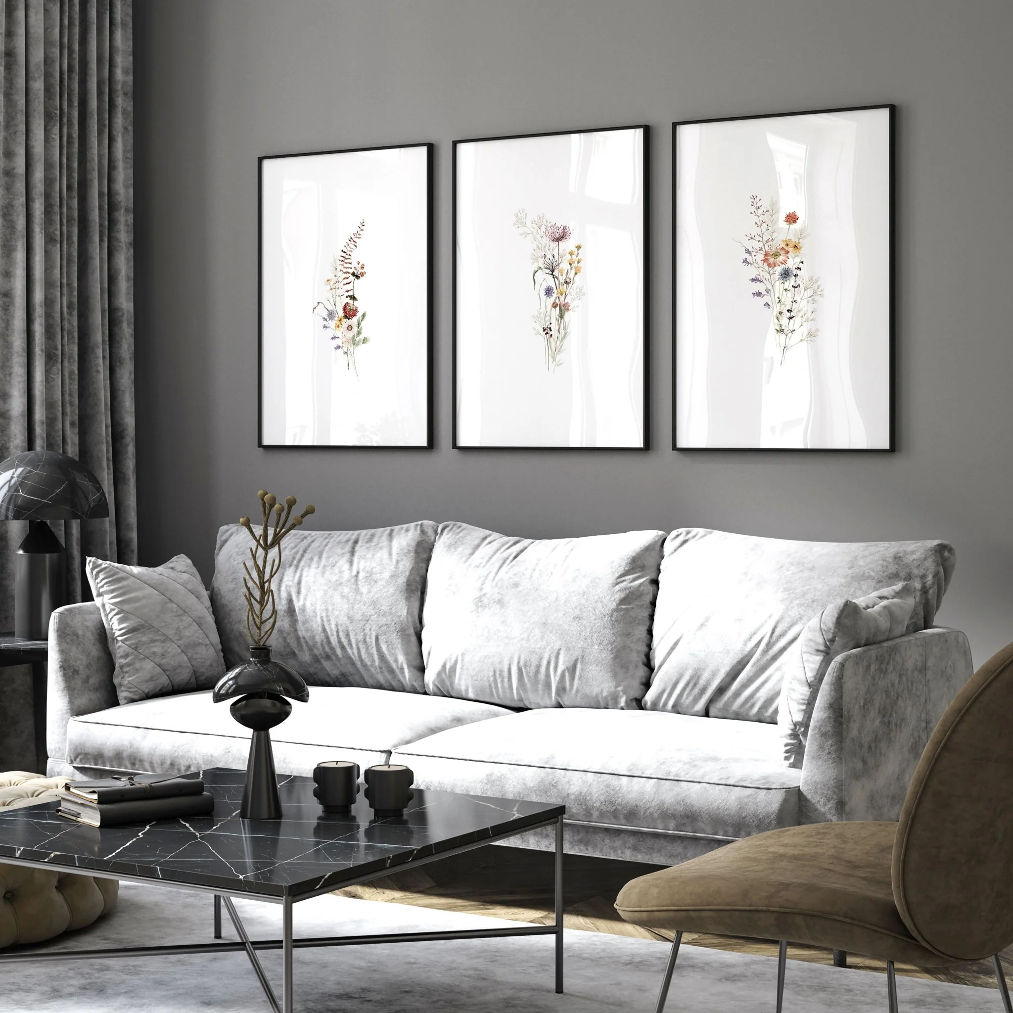 Framed Floral Prints | Set of 3 wall art prints - Image 7