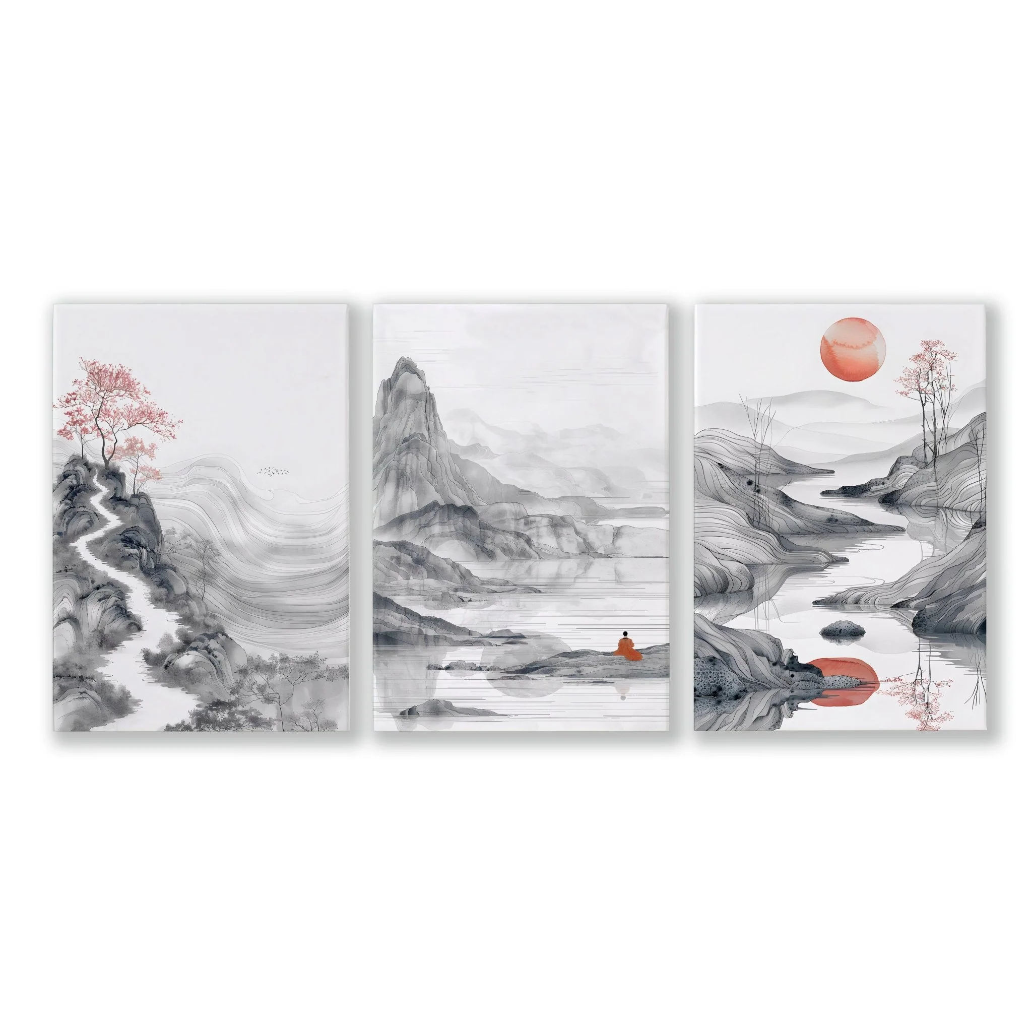 Framed Gallery Wall | Set of 3 Asian Inspired Wall art Prints - Image 12
