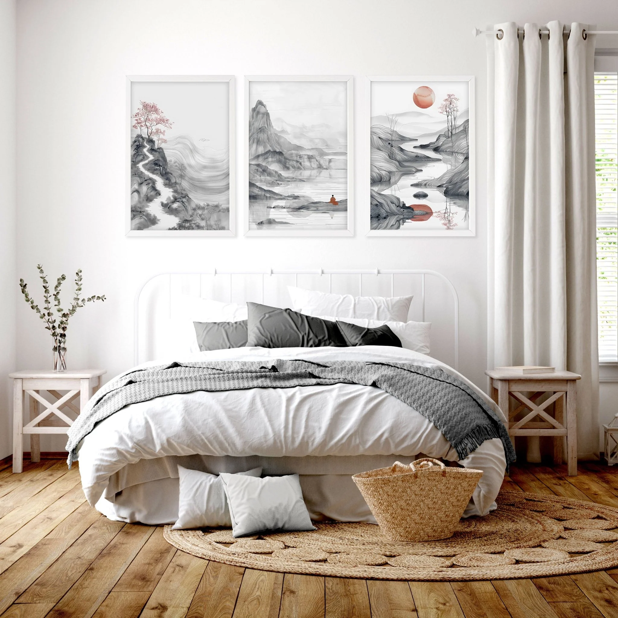 Framed Gallery Wall | Set of 3 Asian Inspired Wall art Prints - Image 2